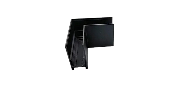 CONECTOR EMENDA AAATOP L SOBREPOR 90 GRAUS  P/ TRILHO MAGNÉTICO PRETO
