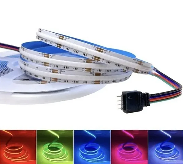 FITA LED RGB COB AAATOP 3528 5 M 12V IP20 C/ SILICONE