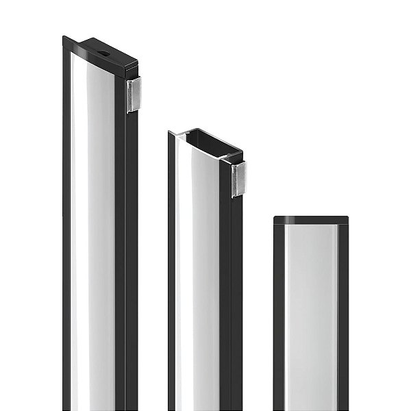 PERFIL DE ALUMÍNIO LUMANTI PRETO EMBUTIR 40X12X3000MM