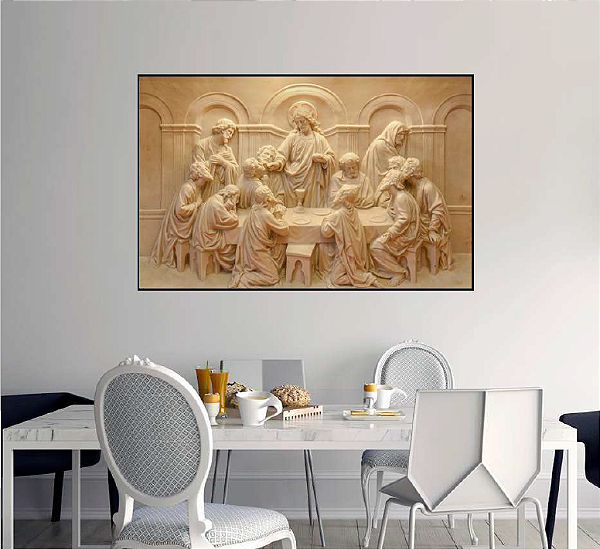 QUADRO DECORATIVO CRISTÃO 50X70CM SEM VIDRO