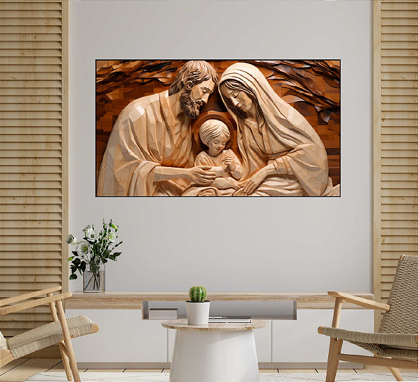 QUADRO DECORATIVO CRISTÃO 50X70CM SEM VIDRO