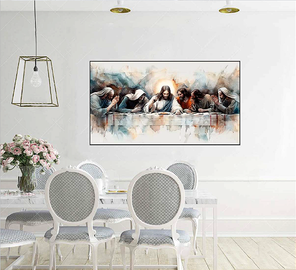 QUADRO DECORATIVO CRISTÃO 50X70CM SEM VIDRO
