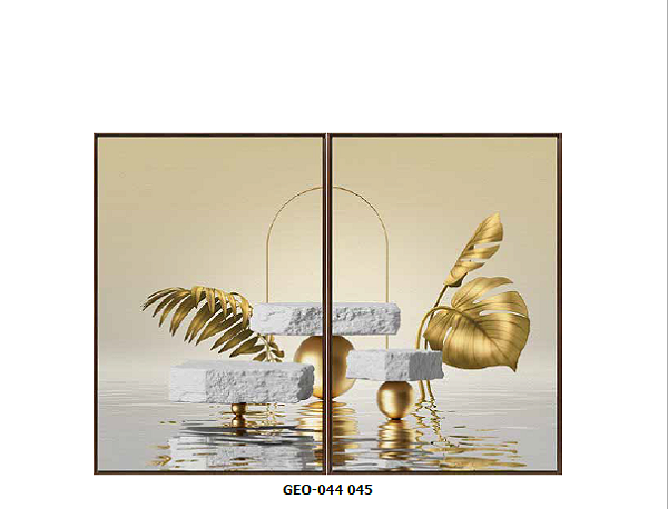 KIT 2 QUADROS DECORATIVOS PAISAGENS ABSTRATA 50X70CM SEM VIDRO