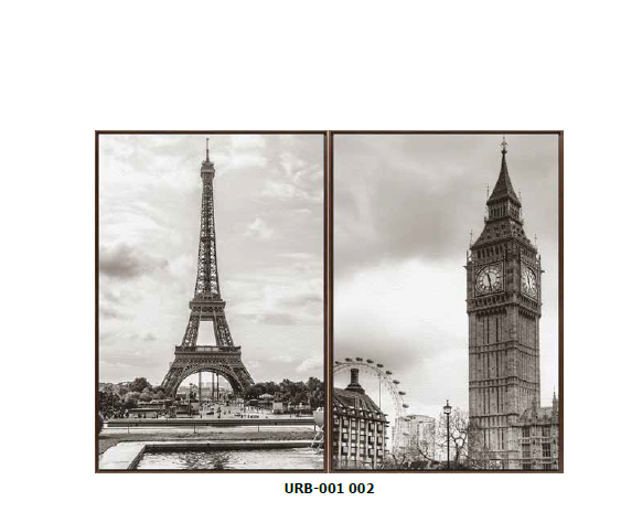 KIT 2 QUADROS DECORATIVOS PAISAGENS 50X70CM SEM VIDRO