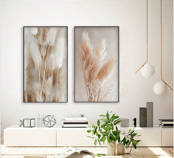 KIT 2 QUADRO DECORATIVO PAISAGEM 50X70CM SEM VIDRO