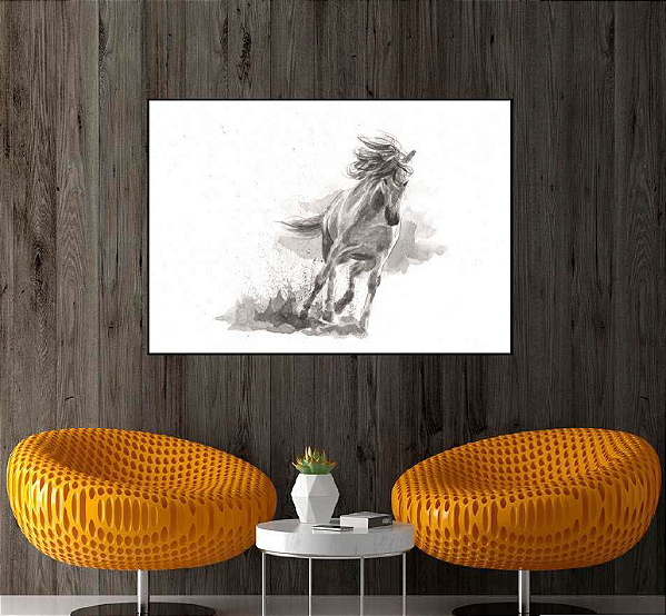 QUADRO DECORATIVO CAVALO SOLO 50X70CM SEM VIDRO