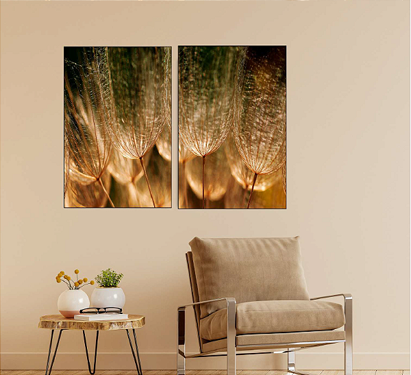 KIT 2 QUADRO DECORATIVO NATUREZA 50X70CM SEM VIDRO