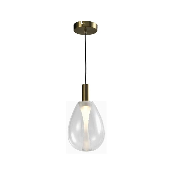 PENDENTE SKYLIGHT SKY-4042 TP THUNDER Ø14X26CM 2M D/ CABO BRONZE E VIDRO TARNSP