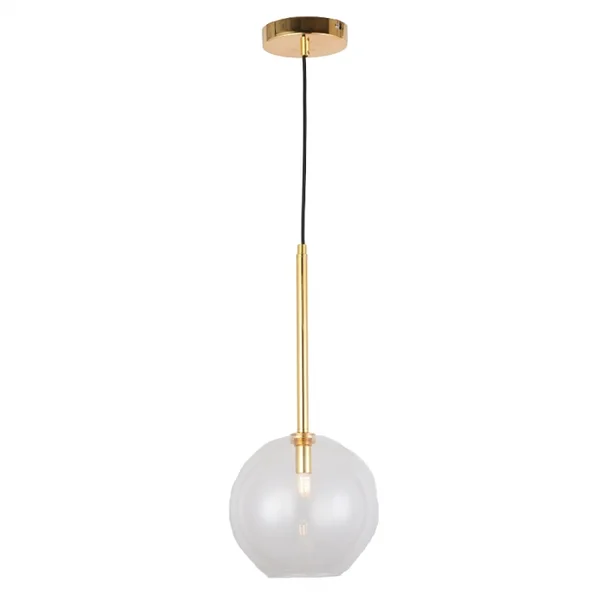 LUMINÁRIA SKYLIGHT SKY-3049DO POSH Ø20CMX45 METAL DOURADO E VIDRO TRANSPARENTE