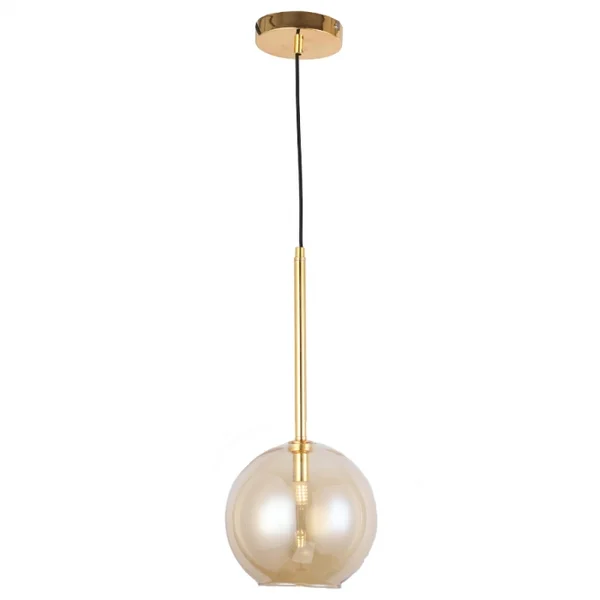 LUMINÁRIA SKYLIGHT SKY-3048DO POSH Ø20CMX45 METAL DOURADO E VIDRO CHAMPANHE