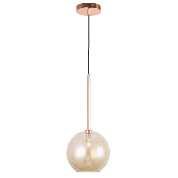 LUMINÁRIA SKYLIGHT SKY-3048RG POSH Ø20CMX45  ROSE GOLD E VIDRO CHAMPANHE