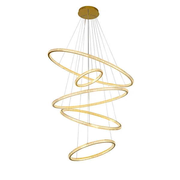PENDENTE SKYLIGHT SKY-3357 SATURNO 120X100X80X60XØ40MM 6MT CABO - DOURADOO 2000 LUMENS 3000K