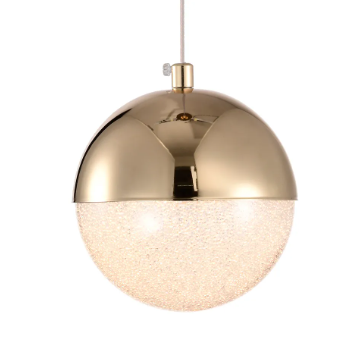 PENDENTE SKYLIGHT SKY-4015 PENDENTE GLOB FRENCH GOLD E TRANSP Ø12CMX13CM 480 LUMENS 3000K