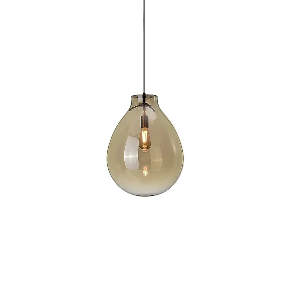 PENDENTE SKYLIGHT SKY-3039P TOMMY Ø30X40CM  DOURADO E CONHAQUE E-27