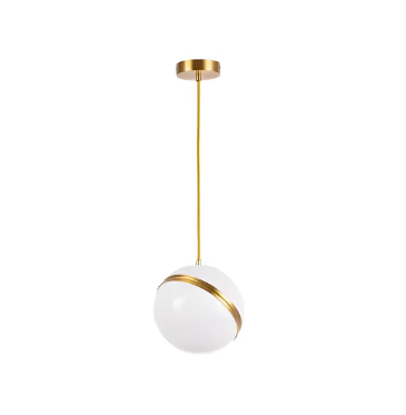 PENDENTE SKYLIGHT SKY-90/30 GLAM Ø30CM 1,50 METRO DE CABO DOURADO E BRANCO E-27