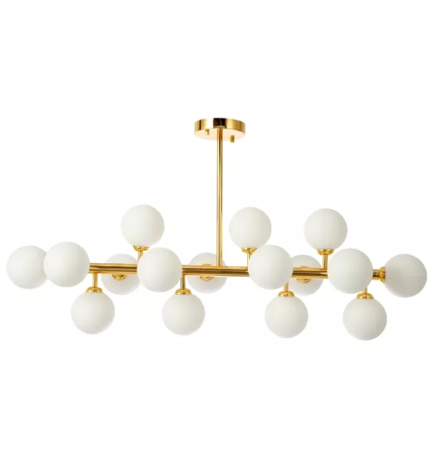 PENDENTE SKYLIGHT SKY-3027 COTTON 95X30X150CM DOURADO E-27
