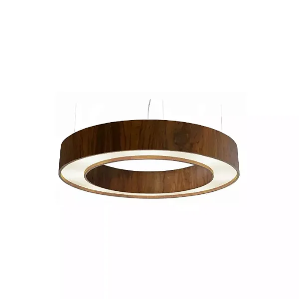 PENDENTE FOX LUSTRES 3060 CILÍNDRICO Ø60X15CM MADEIRA E ACRÍLICO