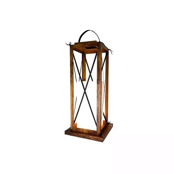 LUMINÁRIA FOX LUSTRES 5401 DE CHÃO PISO CLEAN 80X45X45CM MADEIRA, METAL E ACRÍLICO