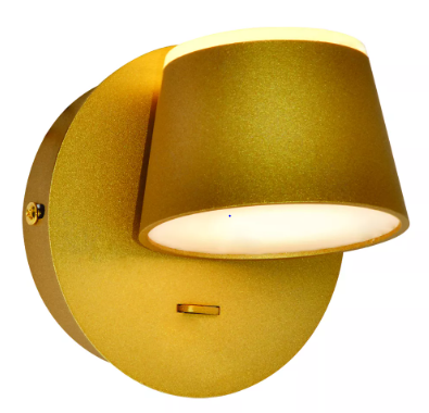 ARANDELA SINDORA DCB03257 DE PAREDE LED 3000K 14OLT 12X12CM METAL E ACRÍLICO DOURADO
