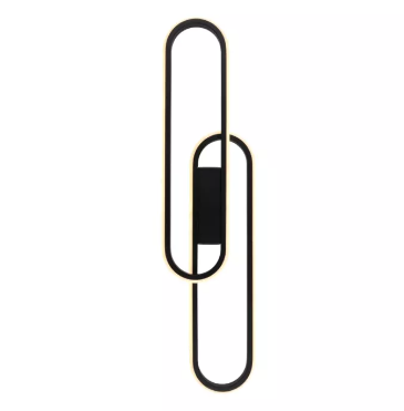 ARANDELA SINDORA DCB03072 DE PAREDE LED 3000K 38W BIVOLT 15X60CM METAL E SILICONE PRETO