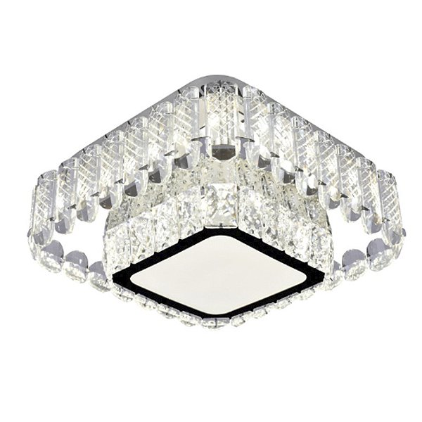 LUSTRE NITROLUX LTX-010 AÇO INOX E CRISTAL 300x300xmm