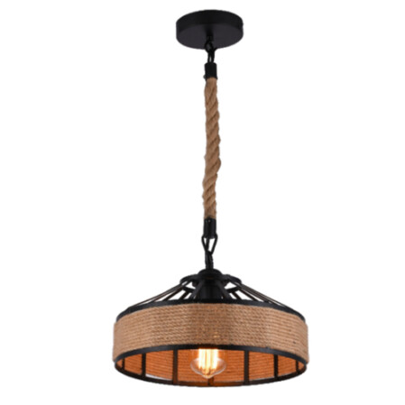 PENDENTE NITROLUX PC-01 PRETO C/ CORDA Ø300x180MM E-27
