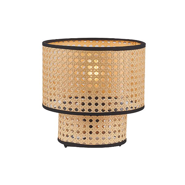 LUMINÁRIA DE MESA NITROLUX CAPRI-003 VIME SINTÉTICO E METAL E27X1 Ø220x230mm