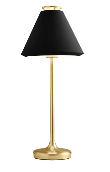 ABAJUR BELLA MV003B PICCOLO PRETO E DOURADO 23X58CM 1X40W E27