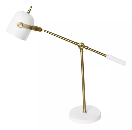 ABAJUR BELLA HR006WG JUJU BRANCO E DOURADO 5X18X43CM 1X40W BOLINHA