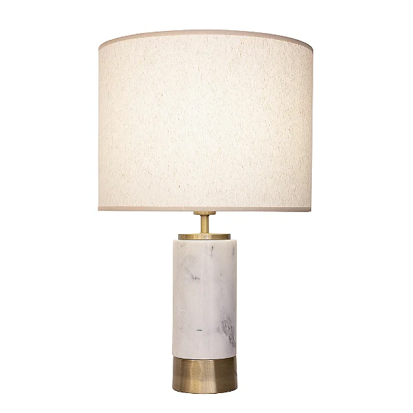 ABAJUR BELLA GL001GW MARMO DOURADO E BRANCO 12X39 1XE27 40W CUPULA AL002W