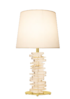 ABAJUR BELLA MI011 VENETO DOURADO E TRANSPARENTE 25X13X53CM 1XE27 40W CUPULA AL002W