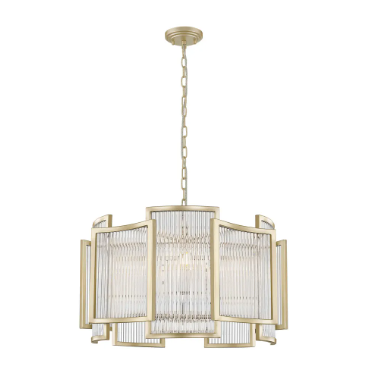 PENDENTE STR1PD01TR056 STRATO TRANSPARENTE/ DOURADO 56X42CM 5XE14