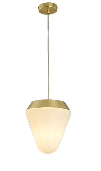 PENDENTE BELLA HOB1PD01OP023 HOB OPALINO/ DOURADO 23X24CM E-27
