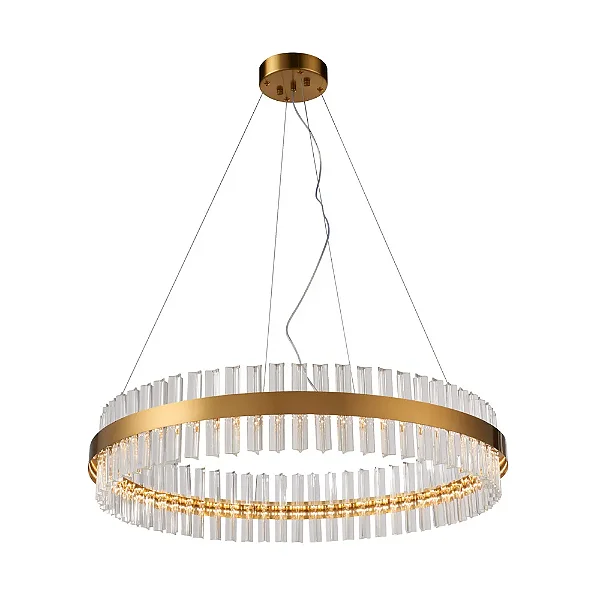 PENDENTE BELLA PLI1PD01TR080 PLISY TRANSPARENTE E DOURADO 1XLED 40W