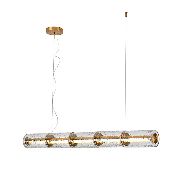PENDENTE BELLA GLA1PD01TR100 GLACIES TRANSPARENTE E DOURADO 1XLED 20W