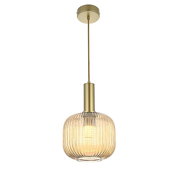 PENDENTE NORDECOR 2915 CANNE ONI E27 OURO CHAMPAGNE