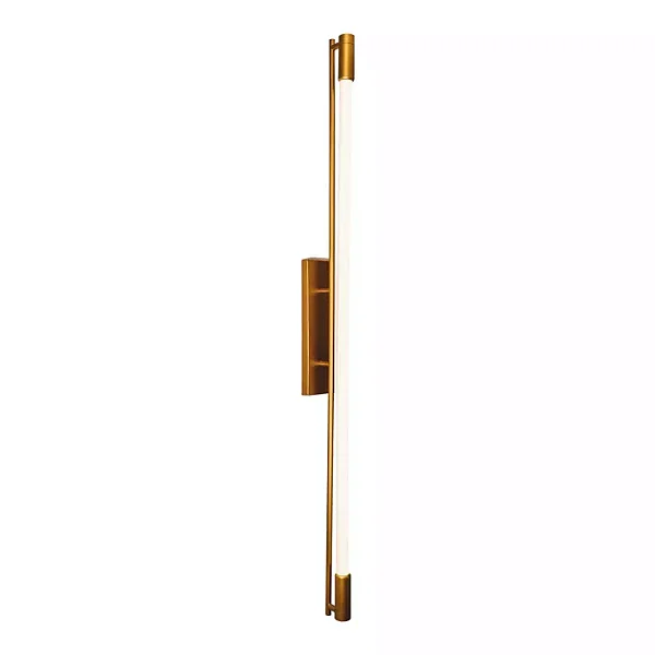 ARANDELA USINA 16516/60 SLIM DOURADO CANOPLA CENTRAL Ø80X660X130MM 1 T8 LED 60CM