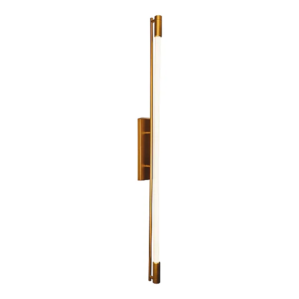 ARANDELA USINA 16516/120 SLIM DOURADO CANOPLA CENTRAL Ø80X1260X130MM 1 T8 LED 120CM