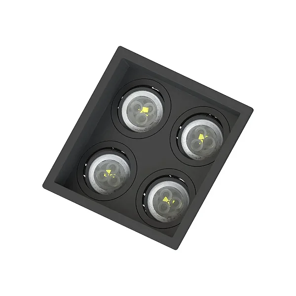 SPOT SAVE ENERGY SE-330.3129 EMBUTIR MR11 QUADRUPLO FACE RECUADA PRETO GU10