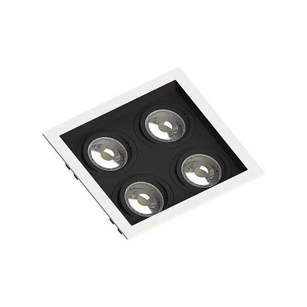 SPOT SAVE ENERGY SE-330.2901 EMBUTIR MR16 QUADRUPLO FACE RECUADA PRETO/BRANCO GU10