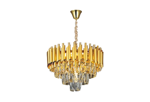 LUSTRE SINDORA DCD06589 METAL DOURADO/ CRISTAL TRANSPARENTE Φ40X29CM E14X5