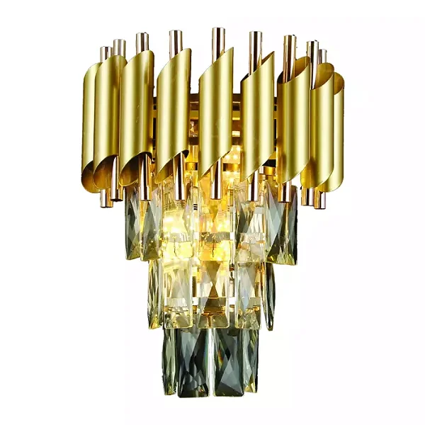 ARANDELA SINDORA DCB06513 METAL DOURADO/ CRISTAL TRANSPARENTE 25X31CM E14X2