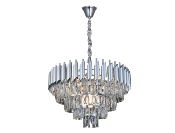 LUSTRE SINDORA DCD06606 METAL CROMADO/ CRISTAL TRANSPARENTE Φ55X33CM E14X9