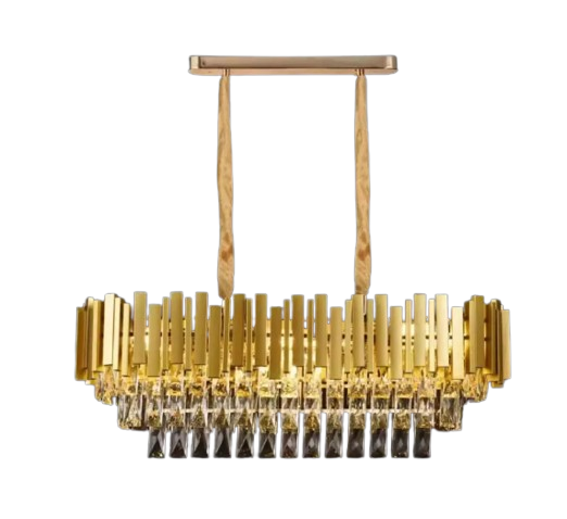 LUSTRE SINDORA DCD00460 METAL DOURADO/ CRISTAL TRANSPARENTE Φ76X26X28CM E14X8