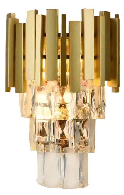 ARANDELA SINDORA DCB00461 METAL DOURADO/ CRISTAL TRANSPARENTE Φ30X22CM E14X2