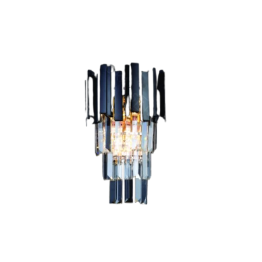 ARANDELA SINDORA DCB06619 METAL PRETO/ CRISTAL TRANSPARENTE Φ26X22CM E14X2