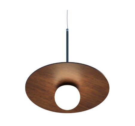 PENDENTE FOX LUSTRES 1004 ORB 50X40CM MADEIRA E ACRÍLICO 1XE27