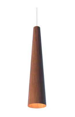 PENDENTE FOX LUSTRES 107 CÔNICO 70X14CM MADEIRA E ACRÍLICO 1XE27