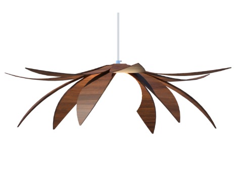 PENDENTE  FOX LUSTRES LÍRIO 18X75X75CM MADEIRA E ACRÍLICO 1XE27