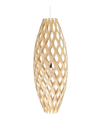 PENDENTE FOX LUSTRES 311 RAIZEN 80X29CM MADEIRA, ACRÍLICO E CABO DE AÇO 1XE27